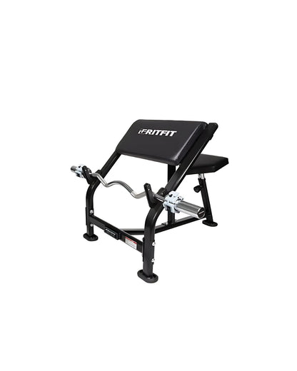 Commercial Preacher Curl Bench with Barbell Rack