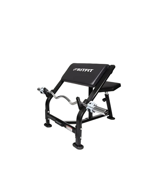 Commercial Preacher Curl Bench with Barbell Rack